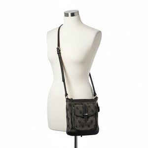 Dooney & Bourke Crossbody Bag Signature Monogram‎ Y2K Indie Sleaze Boho Satchel